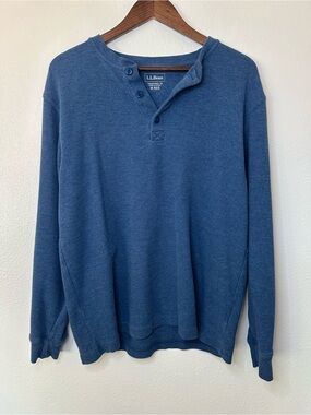 L.L. Bean Indigo Blue Henley Shirt